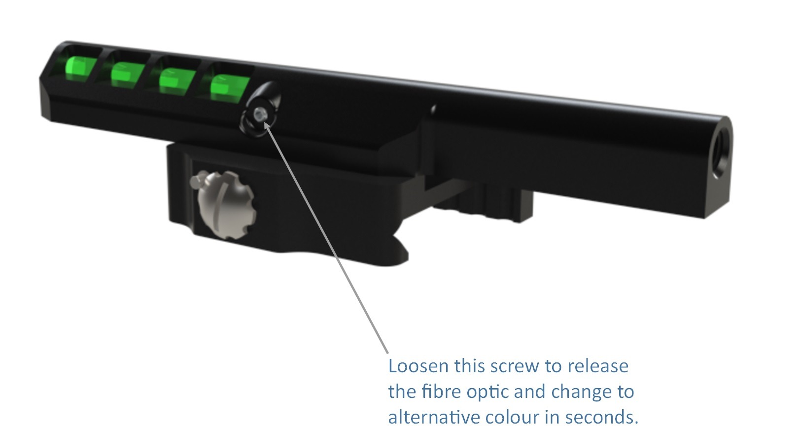 fibre optic sight showing fiber optic retaining screw
